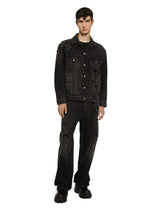 Washed denim jacket with rhinestone embellishment - | Dolce & Gabbana
