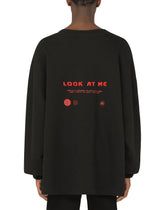 Jersey sweatshirt with metal DG logo and print - | Dolce & Gabbana