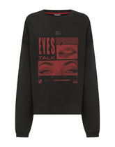 Jersey sweatshirt with metal DG logo and print - | Dolce & Gabbana