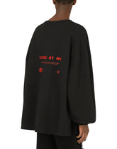 Jersey sweatshirt with metal DG logo and print - | Dolce & Gabbana