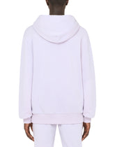 Jersey hoodie with branded tag - | Dolce & Gabbana