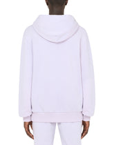 Jersey hoodie with branded tag - | Dolce & Gabbana