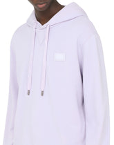 Jersey hoodie with branded tag - | Dolce & Gabbana