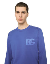Jersey sweatshirt with DG embroidery - | Dolce & Gabbana