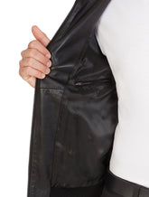 Leather jacket with hood and branded tag - | Dolce & Gabbana