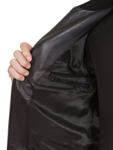 Leather jacket with branded tag - | Dolce & Gabbana