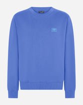 Jersey sweatshirt with branded tag - | Dolce & Gabbana