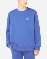 Jersey sweatshirt with branded tag - | Dolce & Gabbana