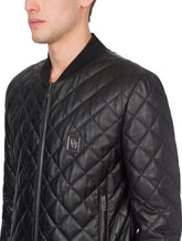 Quilted leather jacket with branded plate - | Dolce & Gabbana