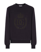 JERSEY SWEATSHIRT WITH 3D FLOCKED DG LOGO - | Dolce & Gabbana