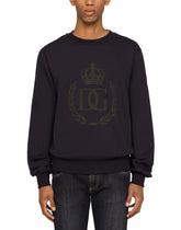 JERSEY SWEATSHIRT WITH 3D FLOCKED DG LOGO - | Dolce & Gabbana