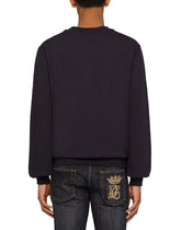 JERSEY SWEATSHIRT WITH 3D FLOCKED DG LOGO - | Dolce & Gabbana