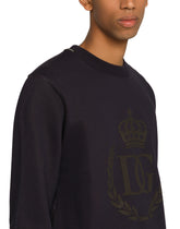 JERSEY SWEATSHIRT WITH 3D FLOCKED DG LOGO - | Dolce & Gabbana