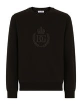 JERSEY SWEATSHIRT WITH 3D FLOCKED DG LOGO - | Dolce & Gabbana
