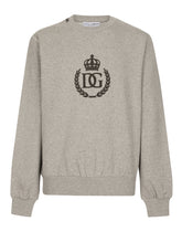 JERSEY SWEATSHIRT WITH 3D FLOCKED DG LOGO - | Dolce & Gabbana
