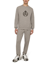 JERSEY SWEATSHIRT WITH 3D FLOCKED DG LOGO - | Dolce & Gabbana