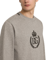JERSEY SWEATSHIRT WITH 3D FLOCKED DG LOGO - | Dolce & Gabbana