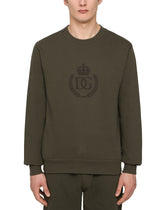 JERSEY SWEATSHIRT WITH 3D FLOCKED DG LOGO - | Dolce & Gabbana