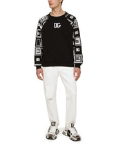 JERSEY SWEATSHIRT WITH LOGO PLATE - | Dolce & Gabbana