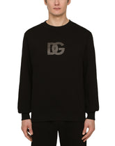 JERSEY SWEATSHIRT WITH DG LOGO PRINT - | Dolce & Gabbana