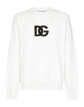 JERSEY SWEATSHIRT WITH DG LOGO PRINT - | Dolce & Gabbana