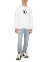 JERSEY SWEATSHIRT WITH DG LOGO PRINT - | Dolce & Gabbana