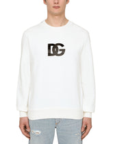 JERSEY SWEATSHIRT WITH DG LOGO PRINT - | Dolce & Gabbana