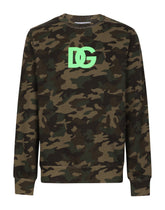 JERSEY SWEATSHIRT WITH CAMOUFLAGE PRINT AND DG LOGO - | Dolce & Gabbana