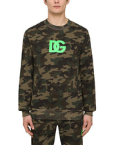 JERSEY SWEATSHIRT WITH CAMOUFLAGE PRINT AND DG LOGO - | Dolce & Gabbana