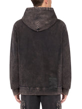 FADED COTTON HOODIE WITH PRINT AND PATCH - | Dolce & Gabbana