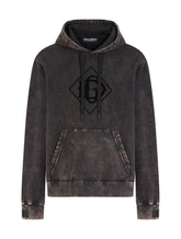FADED COTTON HOODIE WITH PRINT AND PATCH - | Dolce & Gabbana