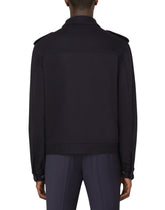 Cashmere jacket with leather details - | Dolce & Gabbana