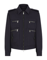 Cashmere jacket with leather details - | Dolce & Gabbana