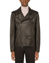 Leather biker jacket - | Dolce & Gabbana