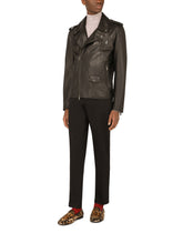 Leather biker jacket - | Dolce & Gabbana