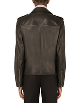Leather biker jacket - | Dolce & Gabbana
