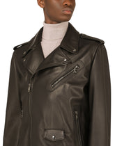 Leather biker jacket - | Dolce & Gabbana