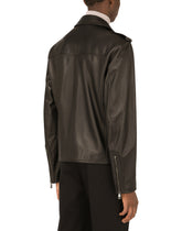 Leather biker jacket - | Dolce & Gabbana