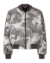 Camouflage-print cotton jacket with logo - | Dolce & Gabbana