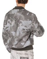 Camouflage-print cotton jacket with logo - | Dolce & Gabbana