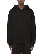 Jersey hoodie with 3d logo - | Dolce & Gabbana