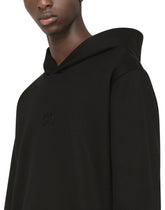 Jersey hoodie with 3d logo - | Dolce & Gabbana