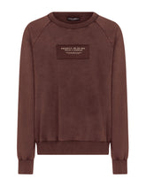 Round-neck jersey sweatshirt with patch embellishment - | Dolce & Gabbana