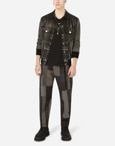 Wool patchwork jacket with leather details - | Dolce & Gabbana