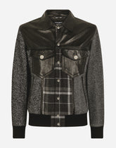 Wool patchwork jacket with leather details - | Dolce & Gabbana