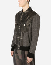 Wool patchwork jacket with leather details - | Dolce & Gabbana