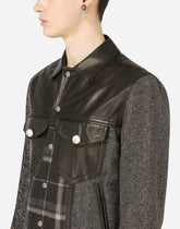 Wool patchwork jacket with leather details - | Dolce & Gabbana