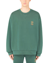 Jersey sweatshirt with embroidery - | Dolce & Gabbana
