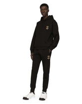 Jersey sweatshirt with hood and embroidery - | Dolce & Gabbana