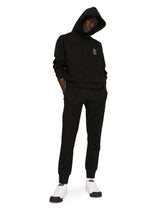 Jersey sweatshirt with hood and embroidery - | Dolce & Gabbana